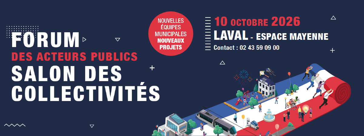 Affiche du salon des collectivité à l'espace Mayenne de Laval le 10 octobre 2026.